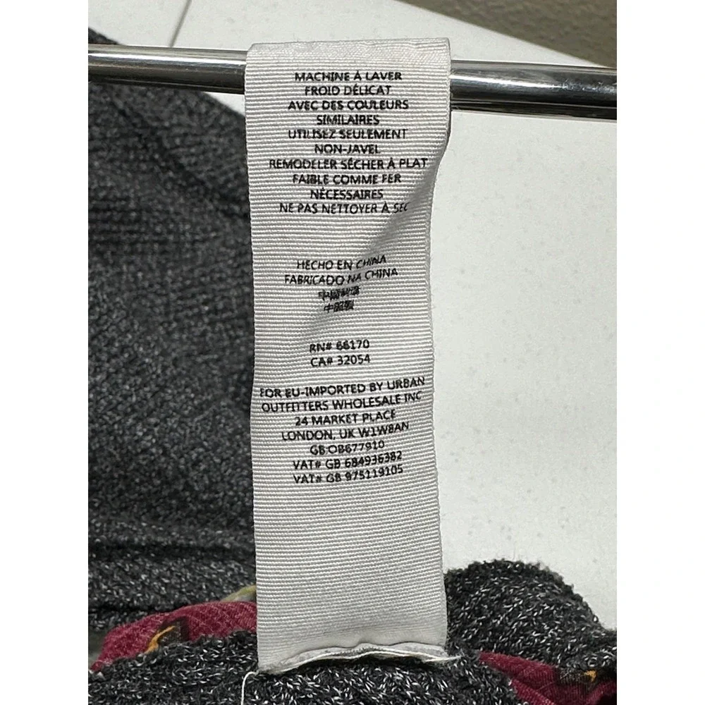 We The Free People Sweater Womens Small Gray Black Blossom Thermal Boho‎ Knit